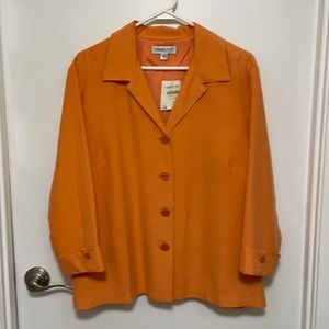 Coldwater Creek NWT Silk Jacket Orange Peach LG